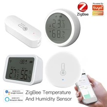 NEW tuya zigbee temperature sensor humidity sensor detector smart home Thermometer hygrometer support Alexa Google smartthings