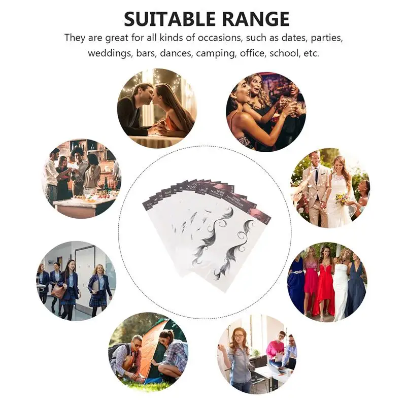 

10 Shhets Temporary Hair Tattoos Stickers DIY Waterproof Hair Edges Tattoos Hairline Sticker Hair Bang Sticker Makeup Tools