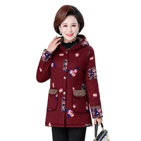 top selling product in 2022 cotton jacket women loose size winter warm cotton clothing fleece warm coat thick floral print 221