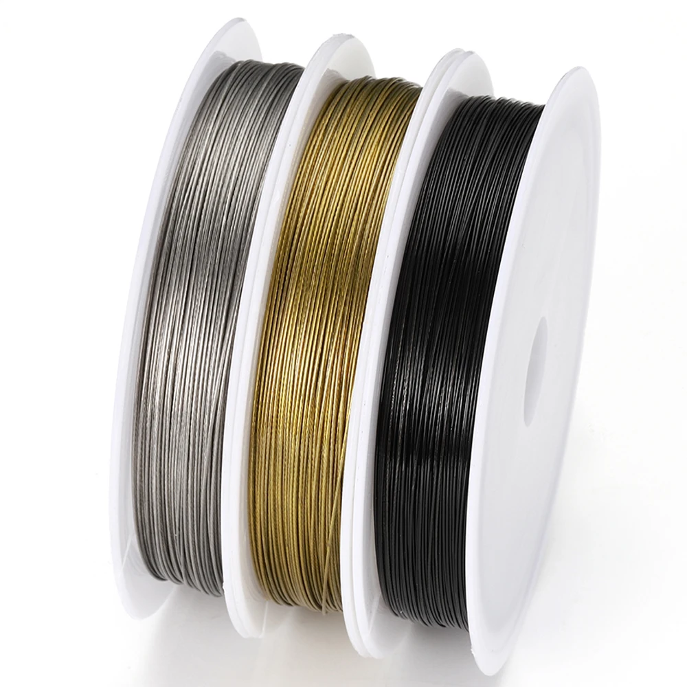 

1Roll 0.3-0.5mm Stainless Steel Wire Resistant Strong Line Tiger Tail Beading Wire for Jewelry Making Finding DIY Components