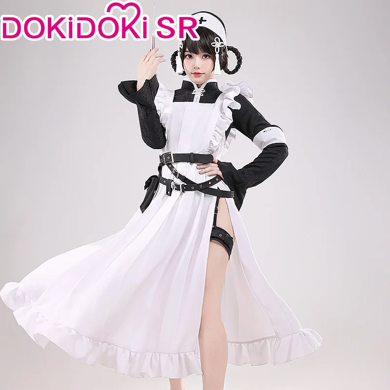 Dokidoki-SR Униформа горничной на Хэллоуин милый костюм для косплея женский длинный