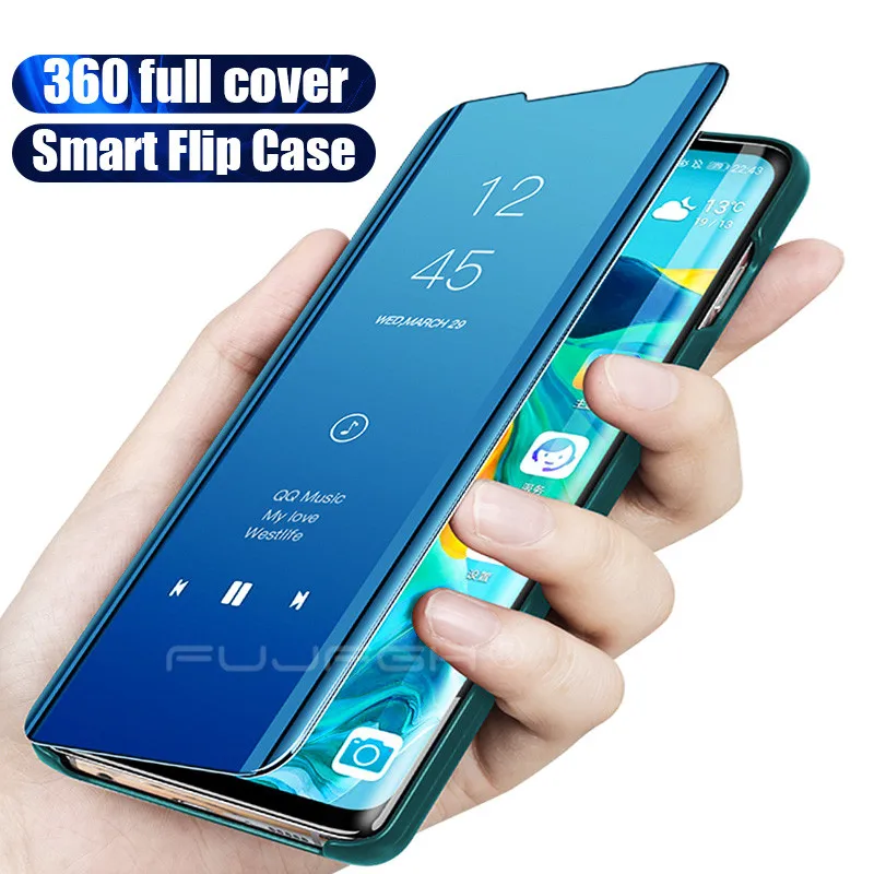 Смарт mi rror флип чехол для телефона для Xiao mi Red mi Note 8 7 6 5 Pro K20 4X 6A 7A Прозрачный чехол для Xiaomi mi 9T SE 8 A2 Lite 5X 6X