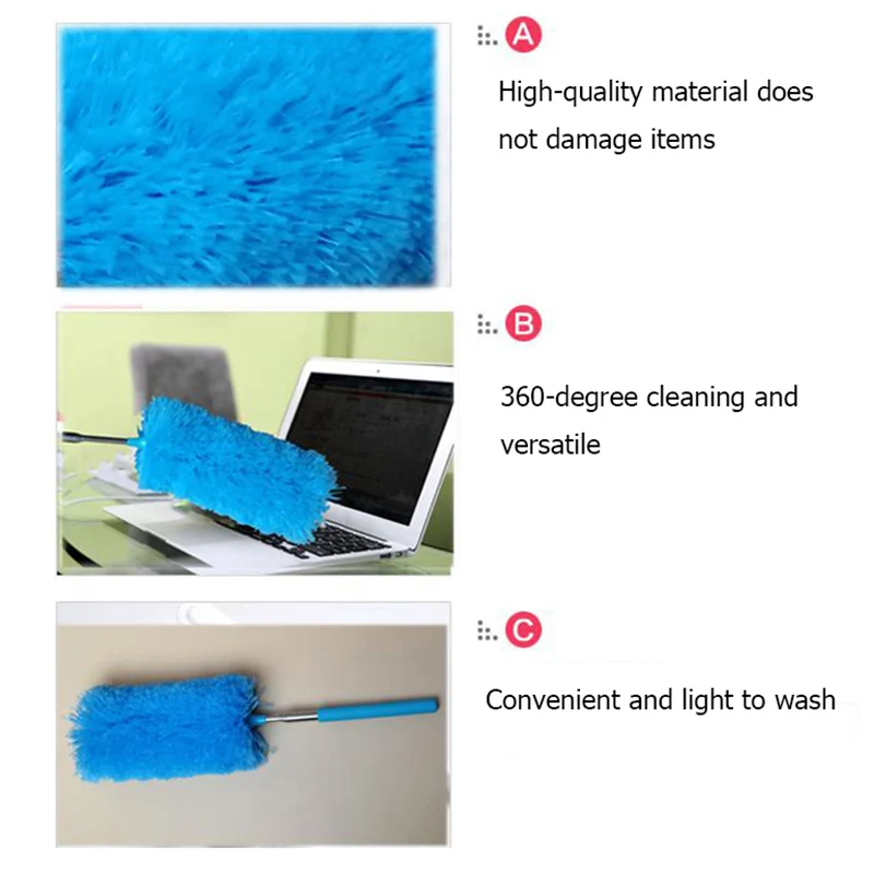 

Dust Du 2021 Mini Household Microfiber Dust Brush Extended Flexible Dust Collector Auto Furniture Dust Collecto