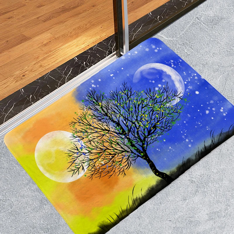 

Carpet Doormat Funny Kitchen Entrance Door Mat Anti-slip Floor Rug Bathroom Area Hallway 50x80cm Modern Cartoon Design