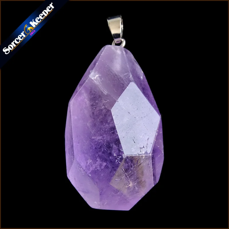 Модные ювелирные изделия ожерелье с подвеской из натурального камня фиолетового