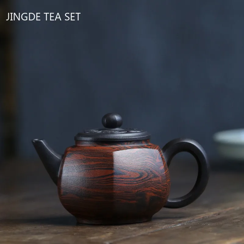 

Master Handmade Purple Clay Teapot Chinese Yixing Hexagon Tea Pot Household Zisha Beauty Kettle Customized Tea Sets Gifts 300ml