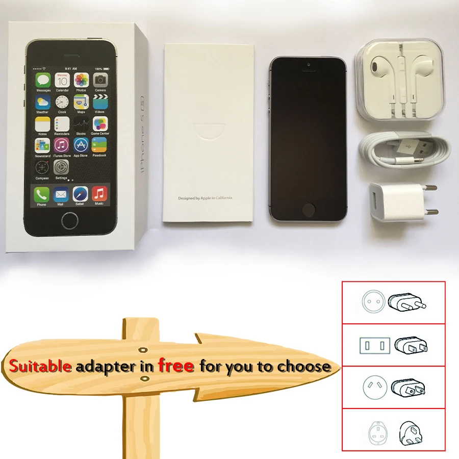

iPhone 5s Factory Unlocked Apple iPhone 5s 16GB 32GB 64GB ROM 8MP iOS 4.0"IPS 8MP WIFI GPS SIRI 4G LTE Mobile Phone