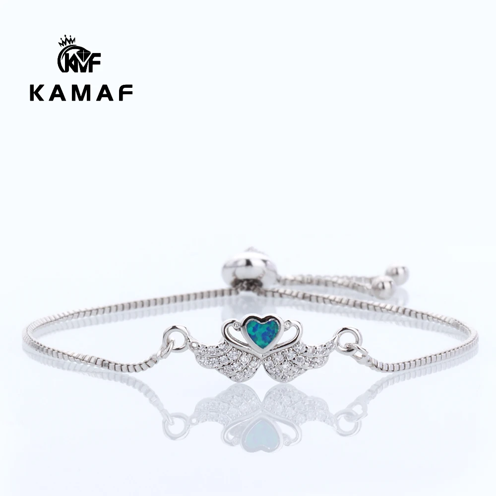 Модный Роскошный циркониевый браслет с опаловыми крыльями Персиковое сердце