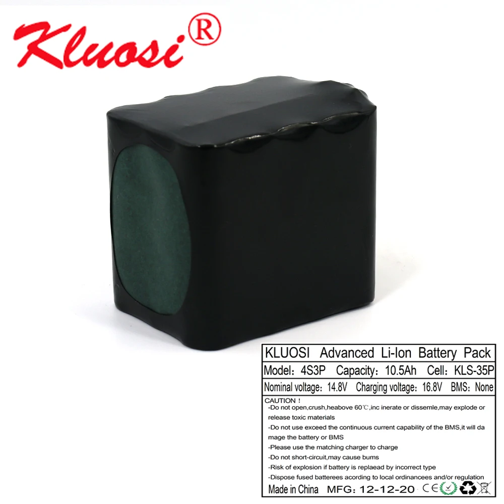 KLUOSI 14 8 V 10.5Ah 10Ah 4S3P 16 ионно литиевая Батарея высокое Ёмкость Бла (беспилотный