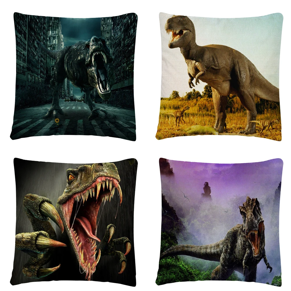 

Ancient dinosaur pattern in Jurassic period Linen Cushion Cover Pillow Case for Home Sofa Car Decor Pillowcase45X45cm