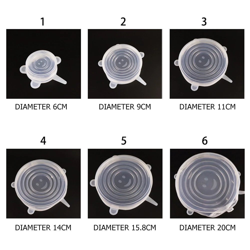 Food Silicone Cover Cap Universal Lids for Cookware Bowl Microwave Reusable Stretch Wrap Covers | Дом и сад