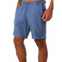 mens linen shorts men summer cotton beach short men brand 2021 new wild leisure loose solid cargo shorts men short mens casual
