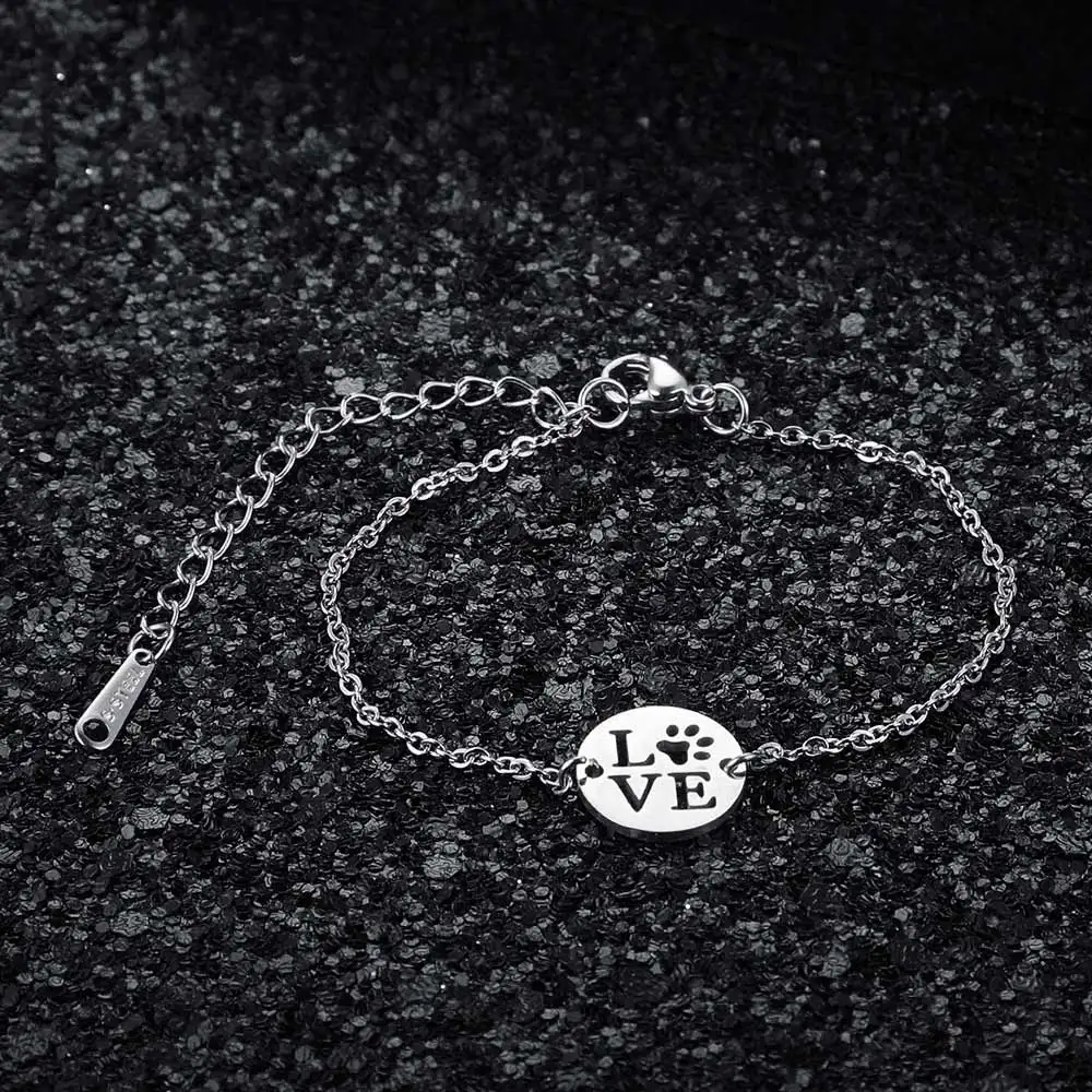 AAAAA качественный 100% браслет из нержавеющей стали с шармами в виде надписи Love Pet