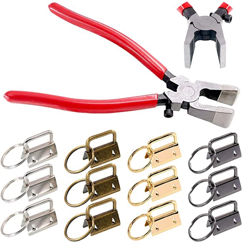 

Key Fob Hardware with Key Fob Plier Kit,Perfect for Wristlet Key Fobs, Key Lanyard and Key Chain Making Hardware Supply