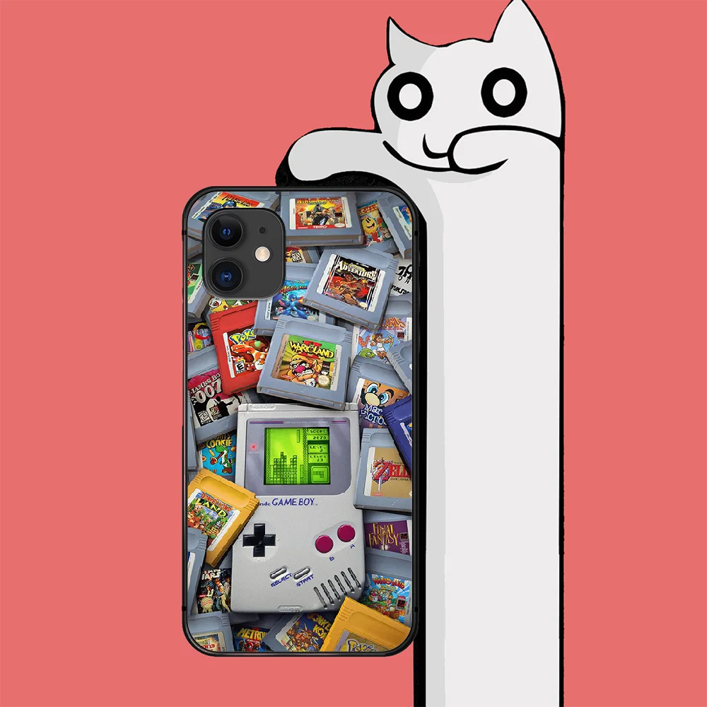 

Game Boy Gameboy Phone Case Cover For Iphone 6 6S 7 8 11 12 Se 2020 X Xs Xr Pro Max Plus Mini Black Tpu Luxury Painting 3D