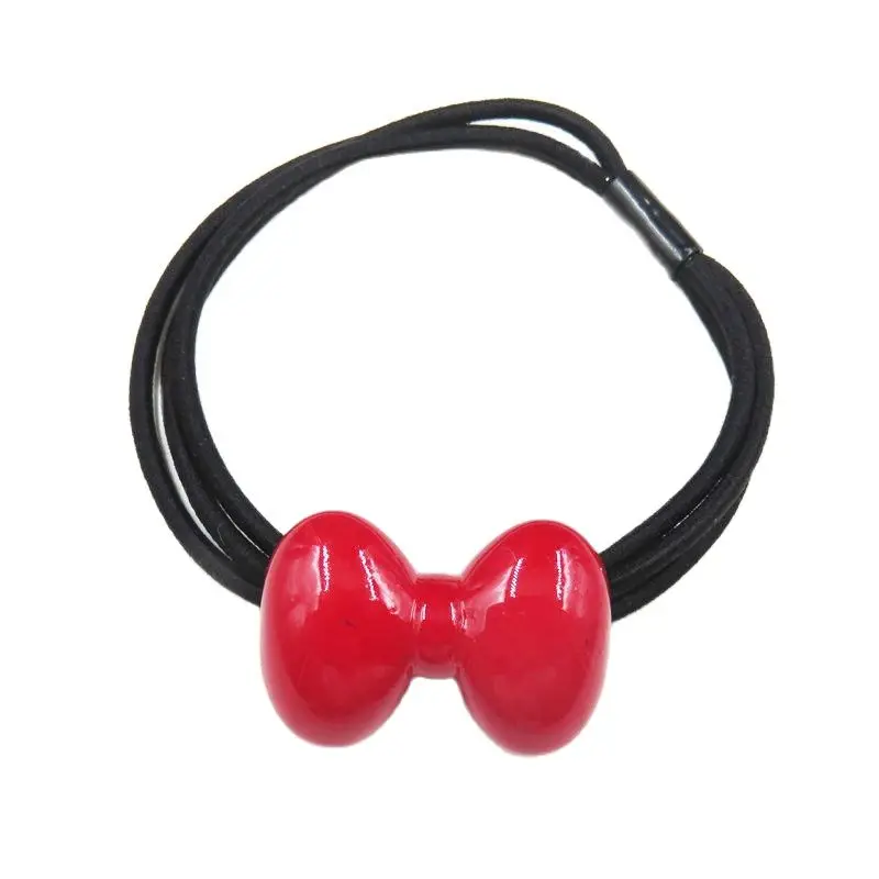 10 шт./лот креативные эластичные резинки для волос с большим красным бантом