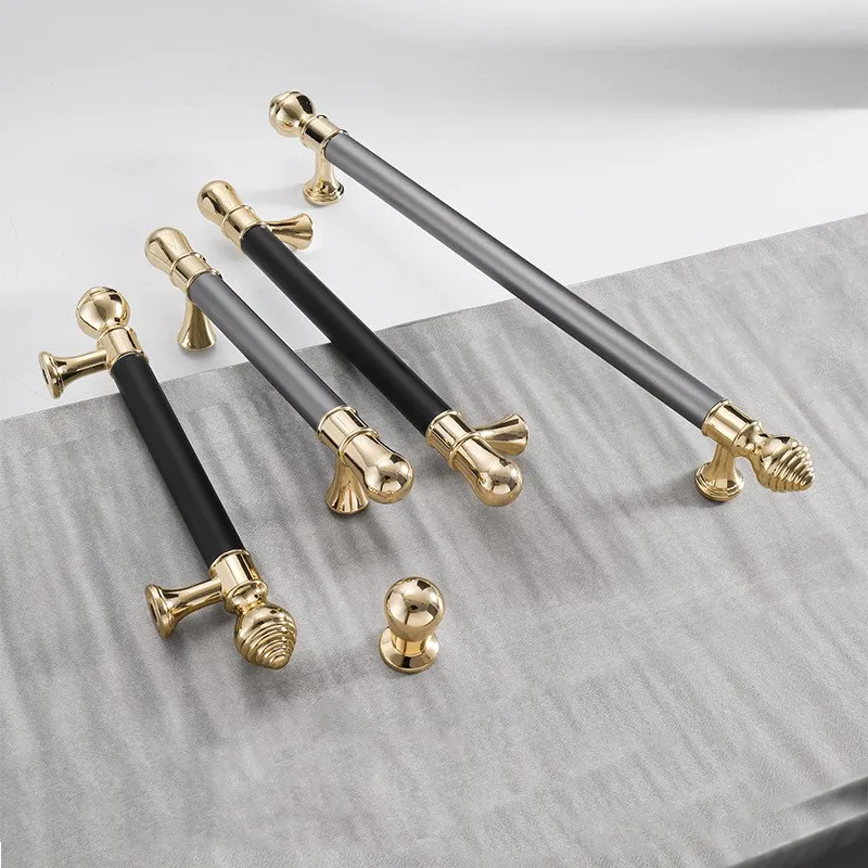 

KK&FING 1PC New Design Cabinet Handles Nordic Light Luxury Gold Gray Kitchen Cupboard Door Pulls Drawer Knobs Furniture Hardware