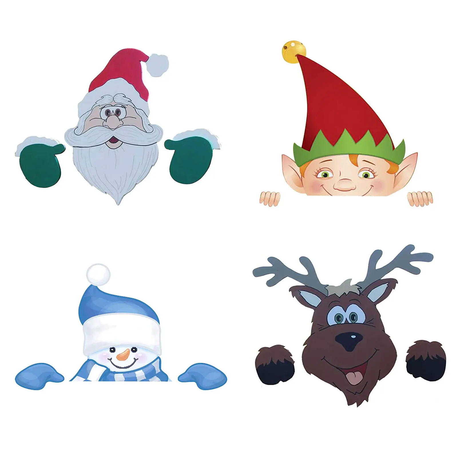 

Christmas Theme Fence Garden Top Decoration Santa Claus Elk Ornaments Lawn Garden Ornaments