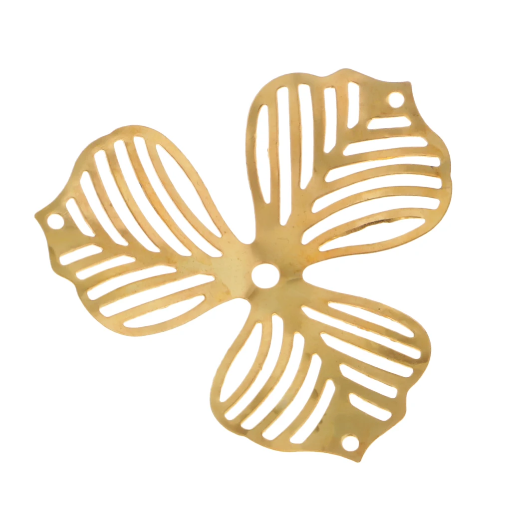 

20pcs Metal Flower Shape Slices DIY Charms Pendant Hairpin Headdress Step Shake Necklace Making Accessories Golden