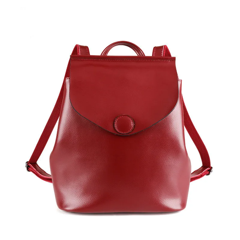 

Women's leather bag, zipper handbag, soft texture, multi-function, school, 2021