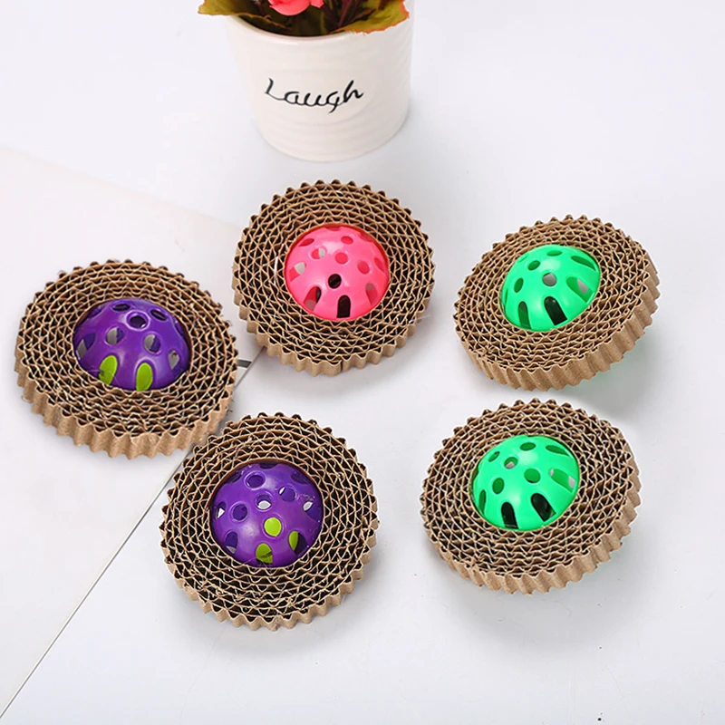 Кот скретч доска интерактивная игрушка для кошек мяч гофрированная бумага