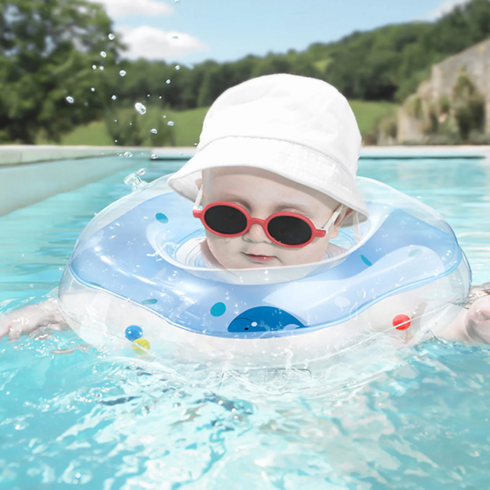 

Newborn Baby Swimming Ring Inflatable Newborn Underarm Ring Anti-Rollover 0-4 Years Old Children Lying Ring Baby Bath Seat Ring