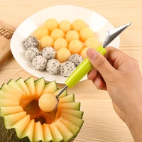 2in1 dual head fruit ball carving knife kiwi fruit waterlemon scoop melon digger fruit jar mashed potato baller ice cream spoon