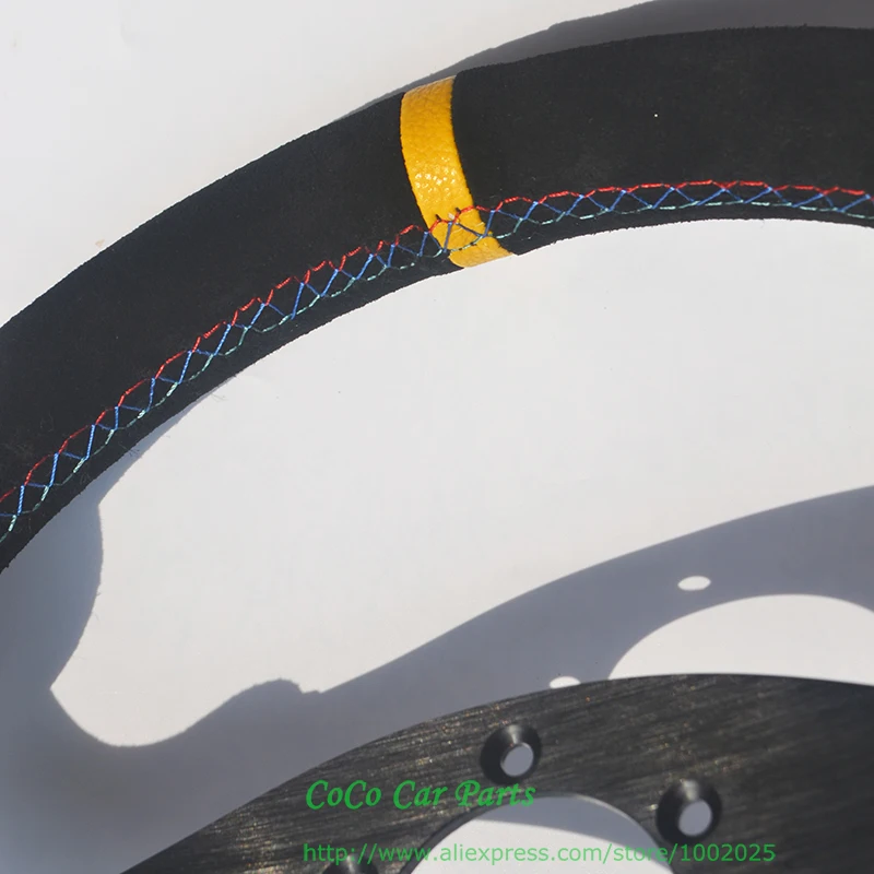 D образная форма 3 цвета стежок замша кожа картинг игра рулевое колесо