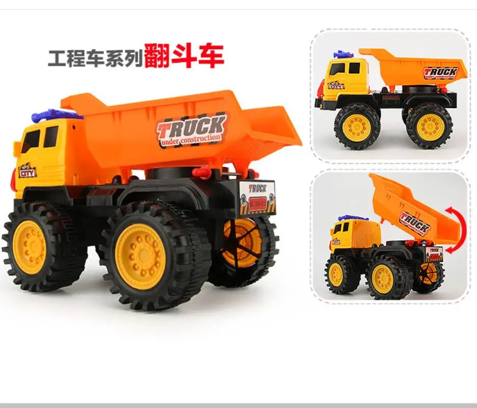 

1:22 Diecast Plastic Engineering Truck Toy Stir Car Excavator Dump Truck Decoration A Bulldozer Collection Gift & Toys Car