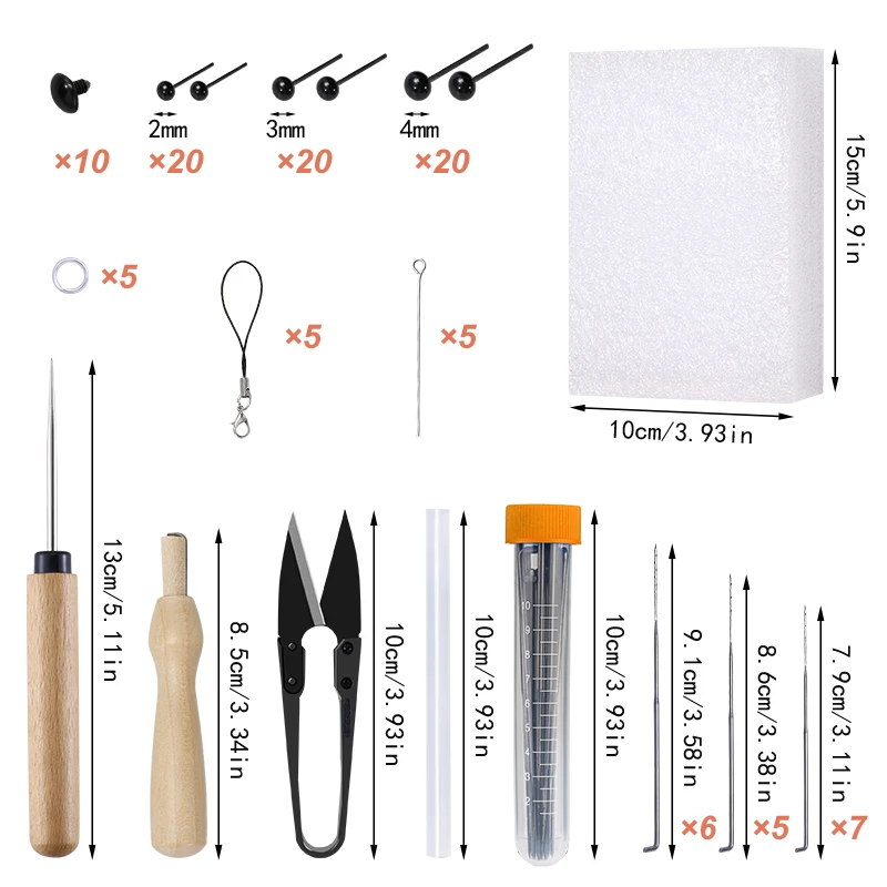 LMDZ 20Color DIY Wool Felt Kit Felting Tools Handmade Needle Set 54pcs Pack Fabric Materials Handcraft | Дом и сад