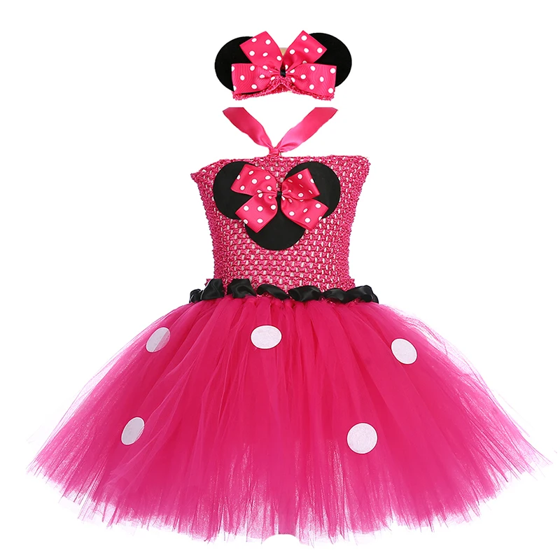 Комплект для девочек платье-пачка с Минни Маус милое платье принцессы пышное в