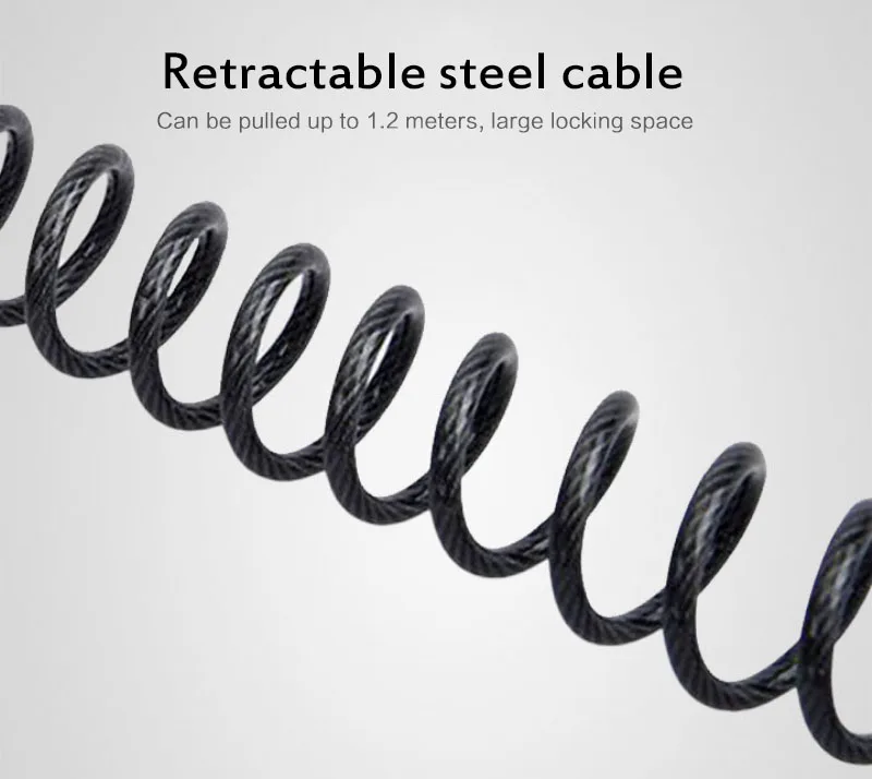 

Durable Helmet Lock Chain 3 Digit Password Combination Portable Bike Motorcycle Anti-theft Cable Lockstitch