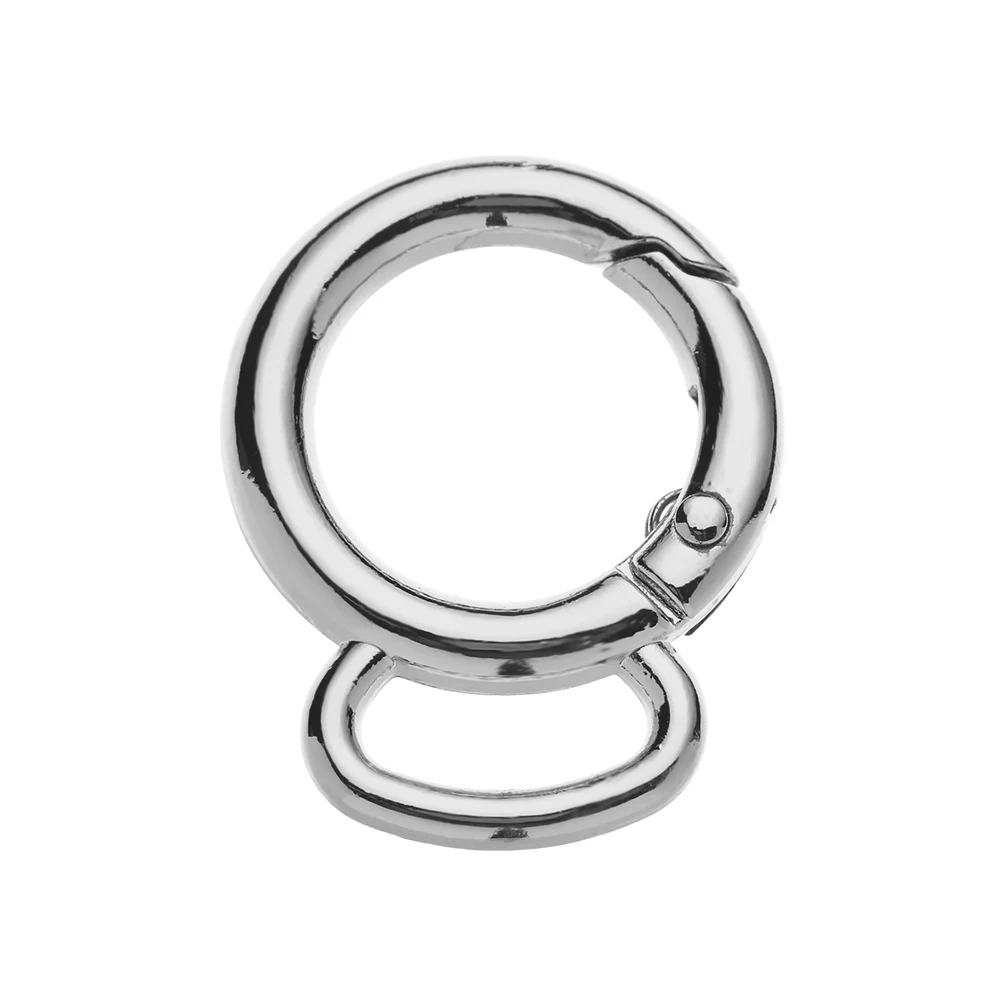Type 2 - Silver 1 шт. 19 мм оцинкованная пружина ворот уплотнительное кольцо пряжки карабин с зажимом кошельки сумки круглый карабин пояс для крючьев пряжка - Цвет: Type 2 - Silver