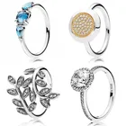 Женское Винтажное кольцо из серебра 925 пробы, с сияющими листьями