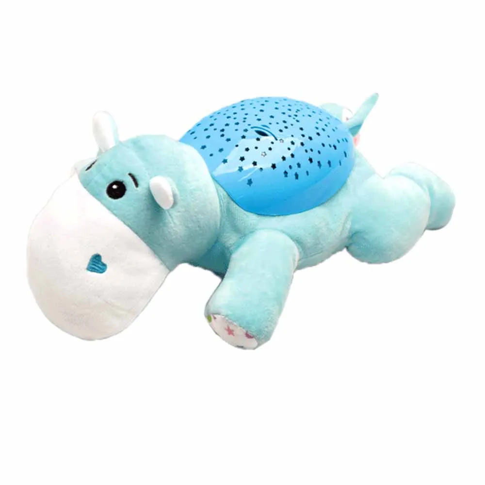 hippo Люминесцентные игрушки Детский проектор свет Бегемот сна светодиодный ночник звезды инструмент вокальная игрушка музыка и свет проектор детский пластик - Цвет: hippo