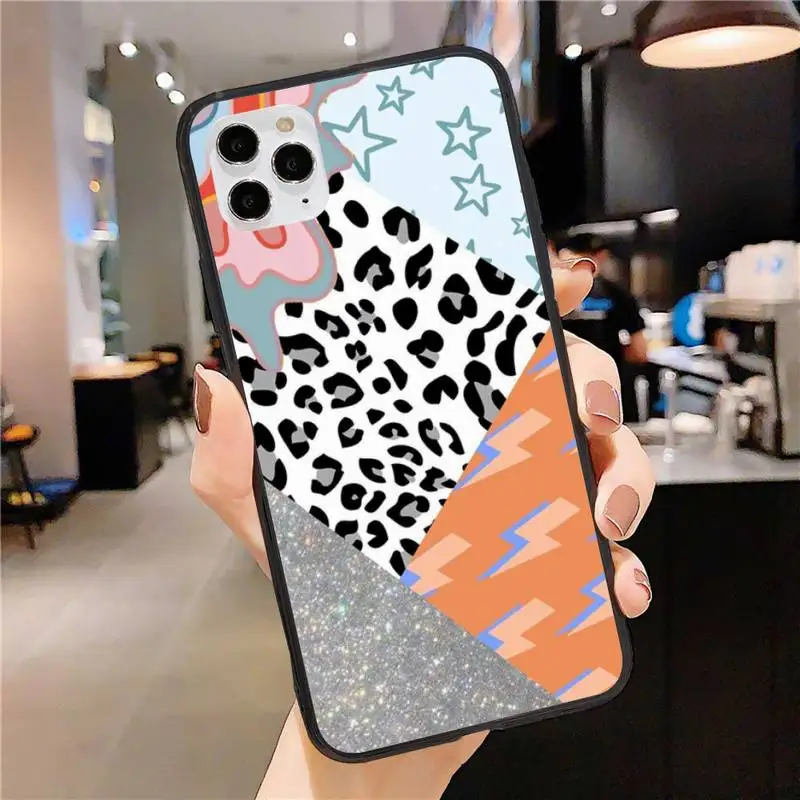 

Leopard Design Phone Case for iphone 11 12 Pro Max Black Cover Xs X XR 7 8 6 6S Plus 5 5S SE 2020 Fundas Coque Etui