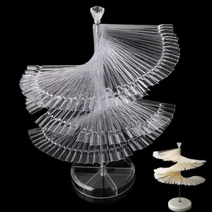 Подставка для дизайна ногтей, вращающаяся полка для накладных ногтей, 120 палочек, инструмент для практики маникюра, Гель-лак для ногтей