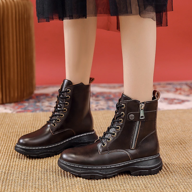 

Зимние Ботинки, Ботильоны, женские кроссовки, зимние ботинки из натуральной кожи для женщин, походные ботинки на шнуровке