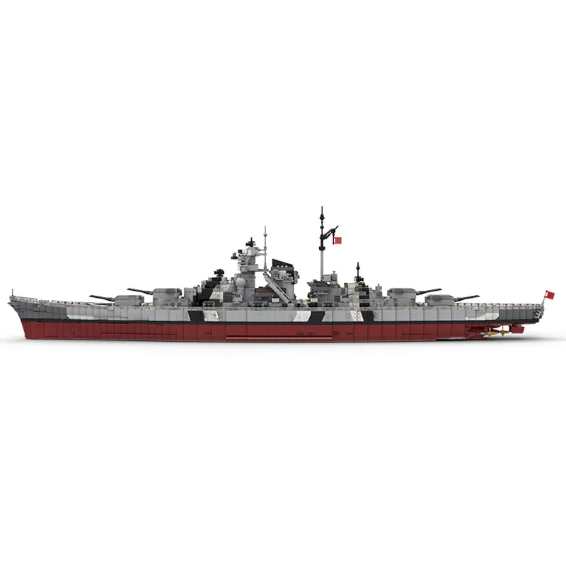 

Military Series WW2 German Bismarck Battleship Cruiser Model Bricks World War2 Warship Building Blocks Weapon Kids DIY Toys Gift