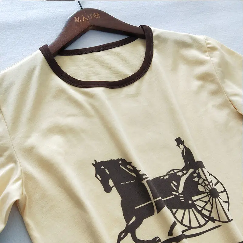 

Brand Women Sexy Tops Vintage Letter Print T-shirt Women Casual Short Sleeve Cotton Pullover Tees Summer Slim Streetwear Tshirt
