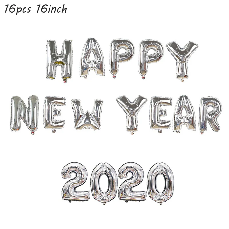 Happy New Year 2020 Фольгированные воздушные шары с новогодним днем фоторамка реквизит воздушные шары золотой черный баннер гирлянда Navidad новогодние вечерние принадлежности - Цвет: Happy New Year 2020