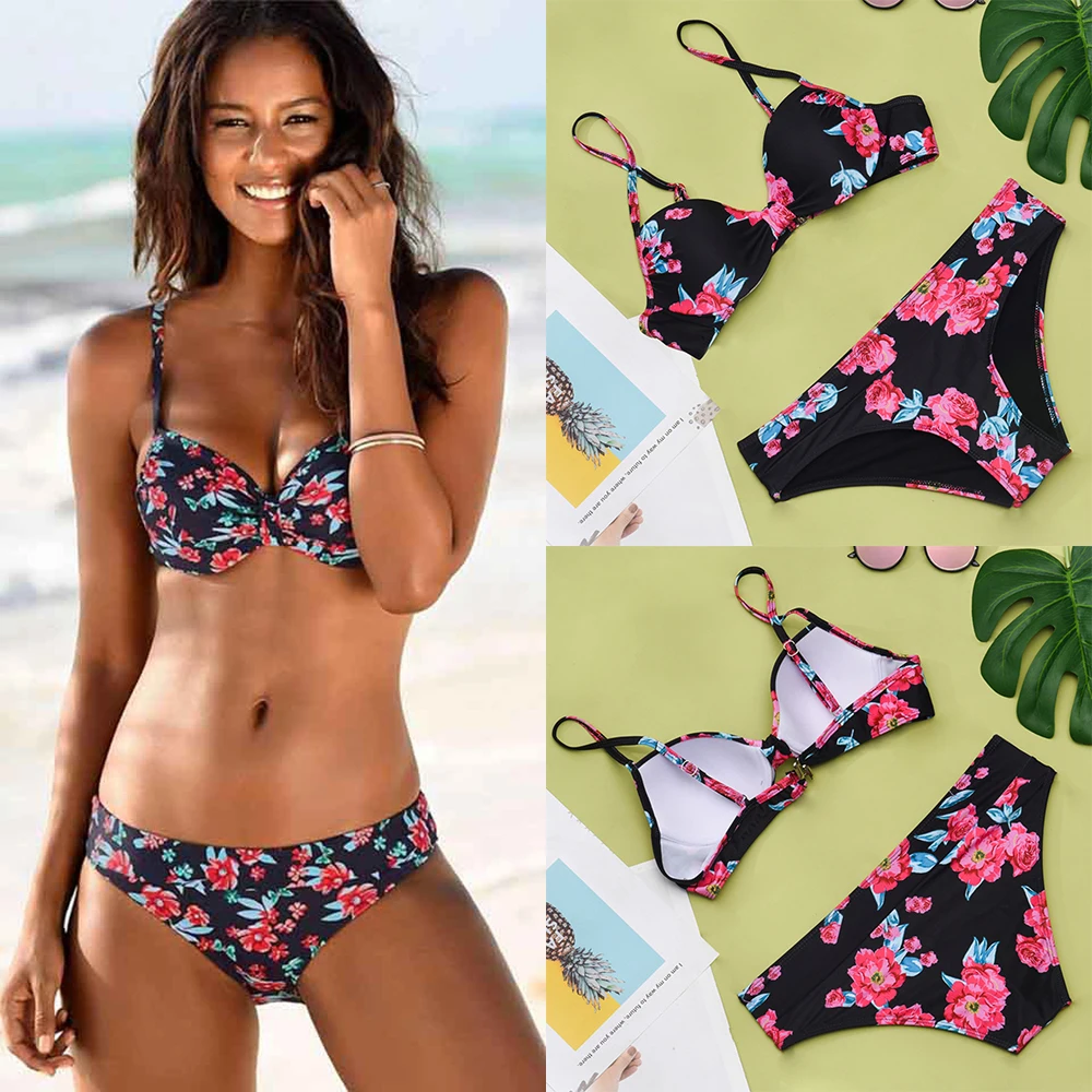 

Women Bandeau Push Up Bikini Set Sexy Swimsuit 2020 Plus Size Europe Female Swimming Suit Beach Bathing Suit Swimwear S~XXL