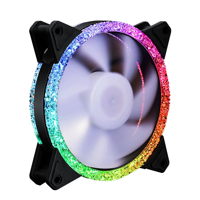 

120mm Diamond Cooling Fan 3/4PIN 6PIN 12CM RGB Synchronous Case Fan with Remote Controller Computer Fans desktop mute computer