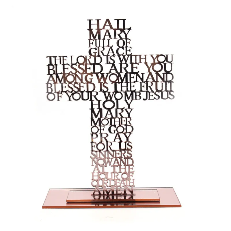 

21cm Acrylic Religious scriptures cross jesus christ catholic Bible Cross home Decoration Church prayer articulos religiosos