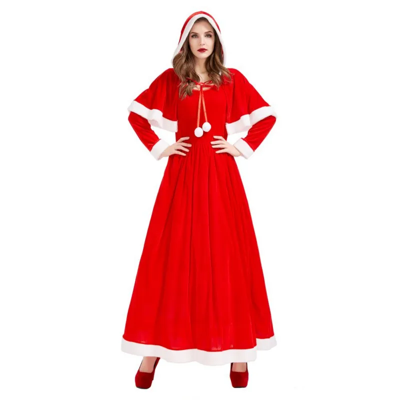 Женское красное платье Рождественский Костюм миссис Клауса Рождественская