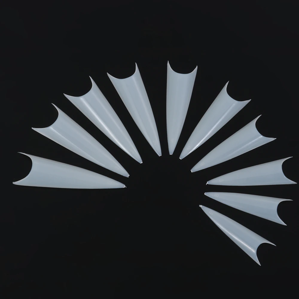 Длинные балерины французские накладные ногти на шпильках вечерние полупокрытие