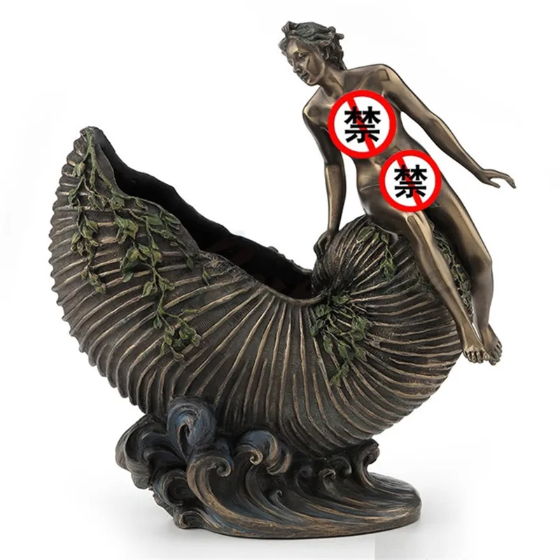 

NEW CLASSICAL CREATIVE WOMAN JEWEL BOX STATUE FEMALE SEASHELL ART SCULPTURE RESIN CRAFTS DECORATIONS FOR HOME GIFT R3231