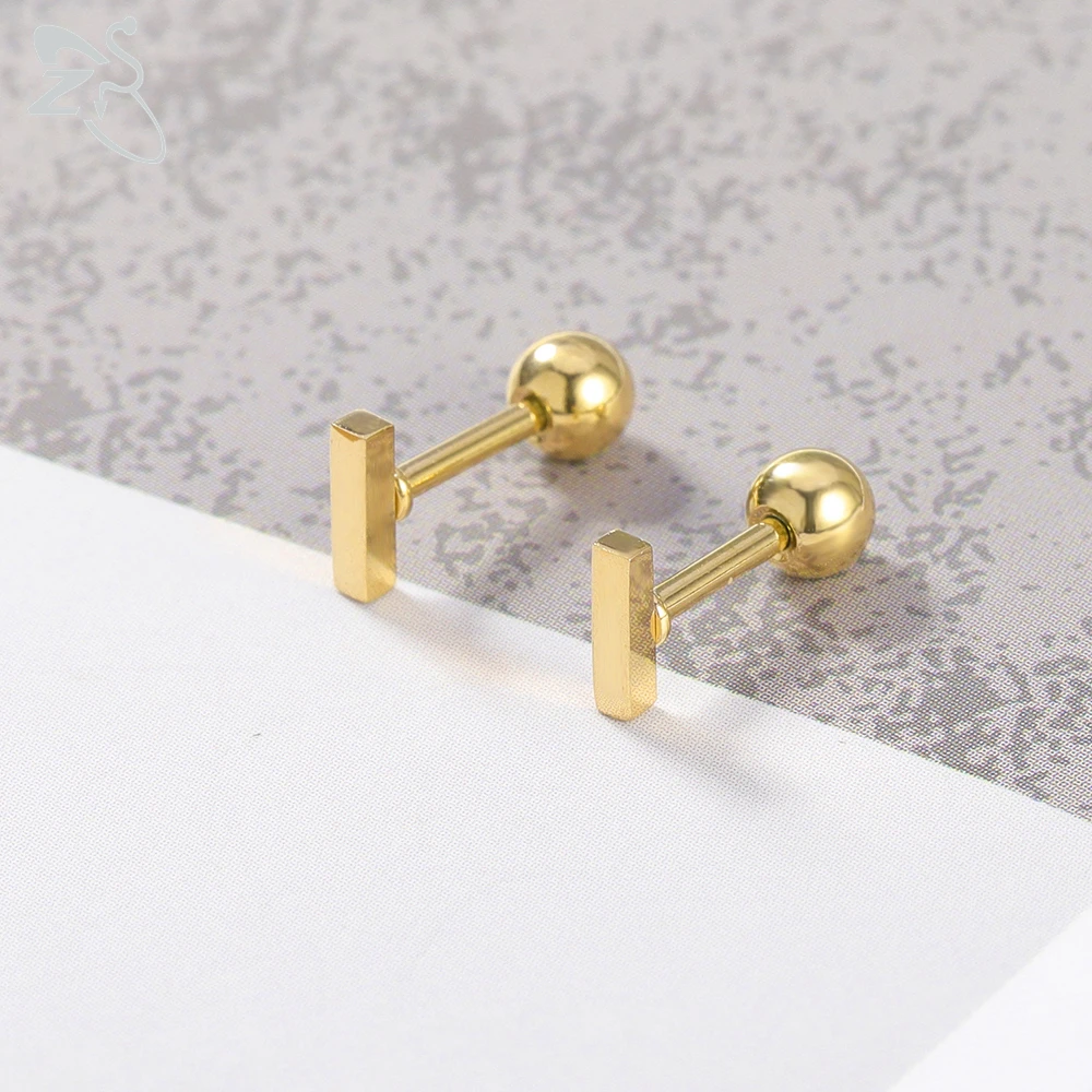 ZS 1 пара миниатюрных Т-образных сережек-гвоздиков из нержавеющей стали для женщин