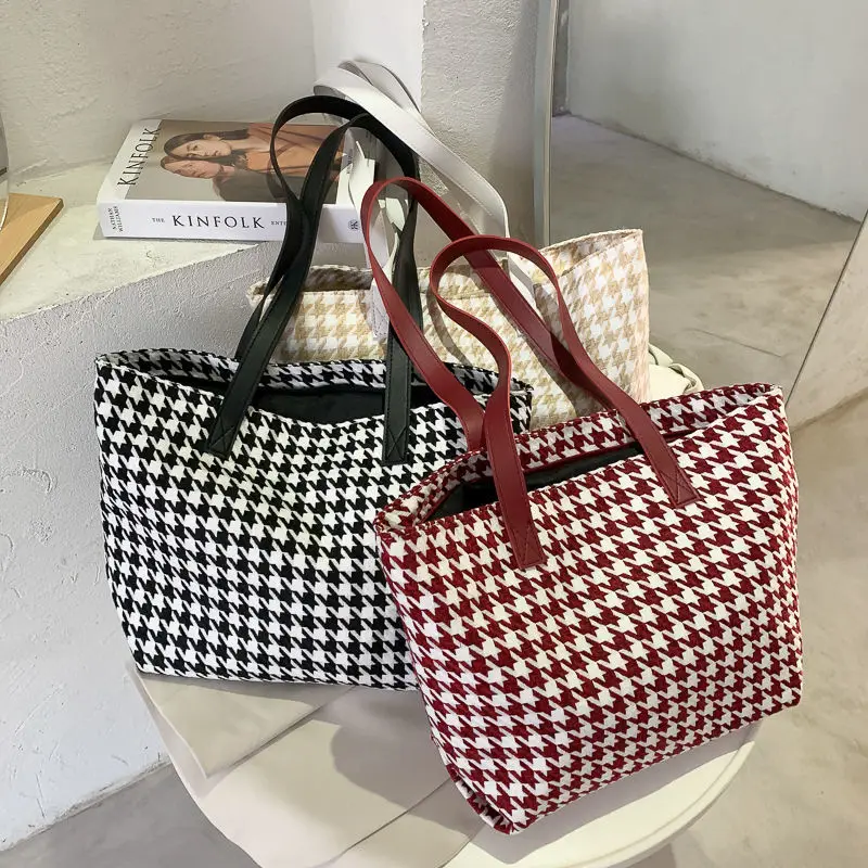 

Women Shoulder Bag Tote Large Handbag Plaid Women's Bags