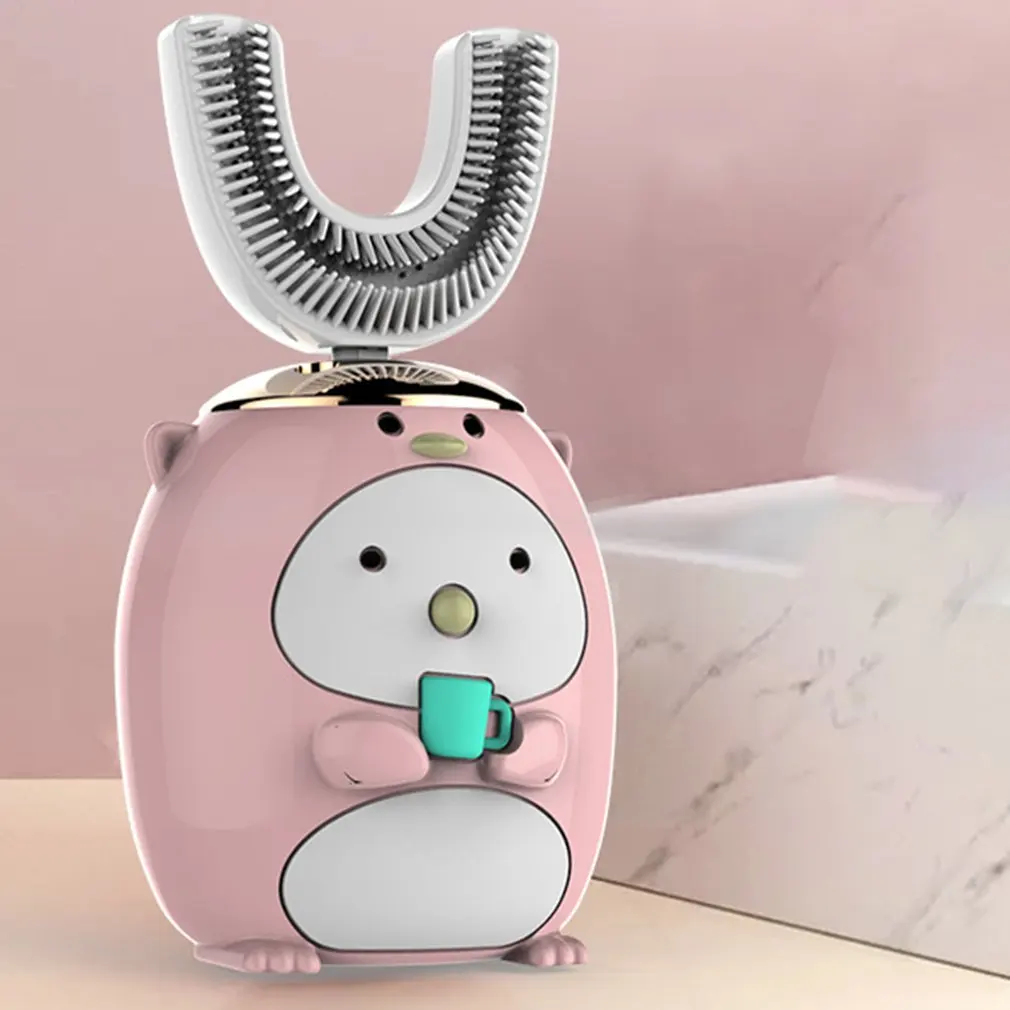 

Smart 360 Degrees U Shaped Electric Toothbrush Kids Silicon Automatic Ultrasonic Teeth Tooth Brush Cartoon Pattern